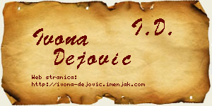 Ivona Dejović vizit kartica